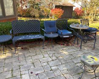 Upscale HEAVY Aluminum Bench, Chairs, Tables