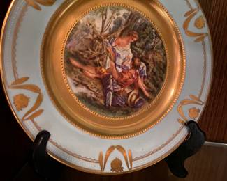 Antique Royal Vienna Hand Decorated Gilt Gold Plate