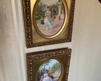 Vintage J Garvi French Renaissance Impressionism Oil Paintings/Gilt Framed 