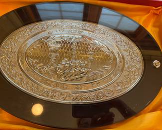 Mid Century Black Acrylic Sedar Plate/Box