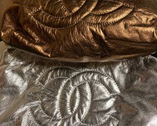 Chanel Gift VIP Quilted Make Up Bag, Silver Metallic or Copper Metallic