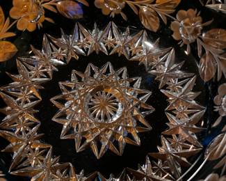 Vintage Bohemian Cut Crystal Centerpiece