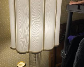  Vintage Dresden Glass Brass Table Lamps PAIR