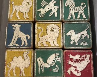 Vintage Kids Wood Blocks and other Vintage Toys