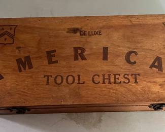 Children's tool chest with tools