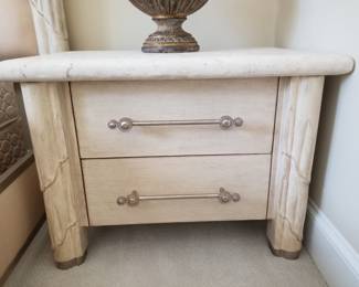Art Deco Faux Marble Top Nightstand - 2 of 2