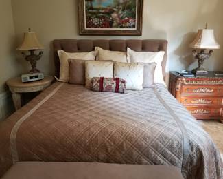 King Size Button Tufted Headboard (Bedding sold separately.)