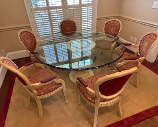 Glass Top Urn Pedestal Dining Table