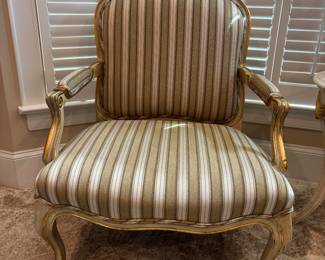 Traditional Imports Striped Bergere Armchair — Two of Two