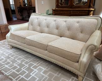 Hancock & Moore Leather & Upholstery Button Tufted Sofa — One of Two