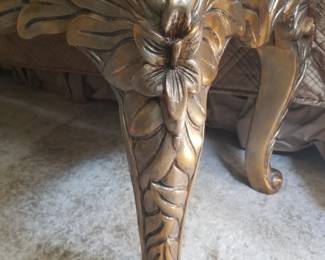 Hollywood Regency Upholstered Bench - Detail