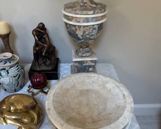 Maitland Smith Urn and Maitland Smith Basin - Sold Separately