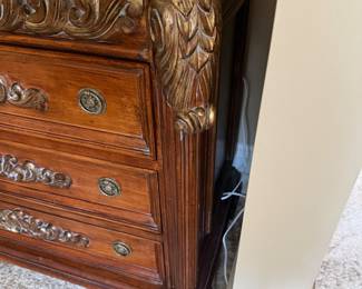 Jeffco Faux Marble Top Bedside Chest - Detail
