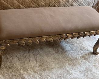 Hollywood Regency Upholstered Bench