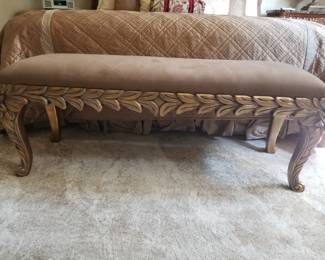Hollywood Regency Upholstered Bench - Detail