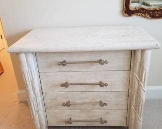 Art Deco Faux Marble Top Four-Drawer Dresser