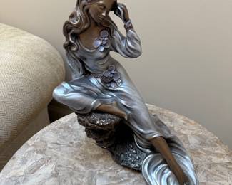 Reposed Woman Sculpture by Alice Heath (One Foot is damaged.)