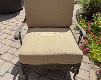 Brown Jordan Patio Lounge Armchair w/ Cushions — One of Two