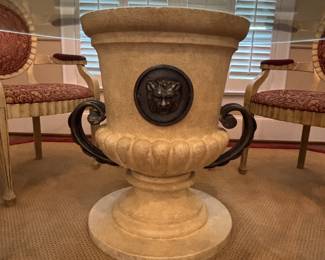 Glass Top Urn Pedestal Dining Table - Urn Detail
