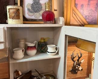 creamers, vintage elements, deer art