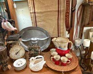 swan, scale, metal tray, furniture