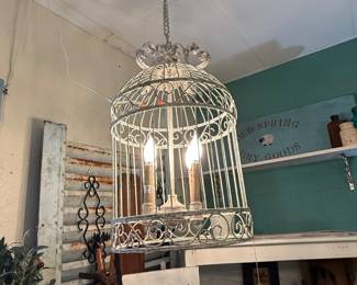 hanging bird cage light fixture
