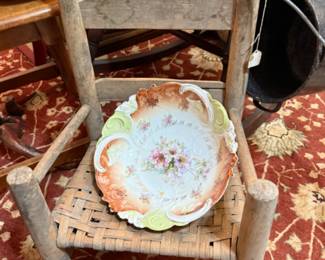 antique chair, bowls