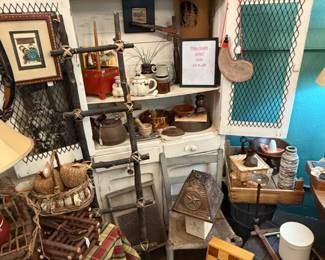 ladder, chess set, pumpkins