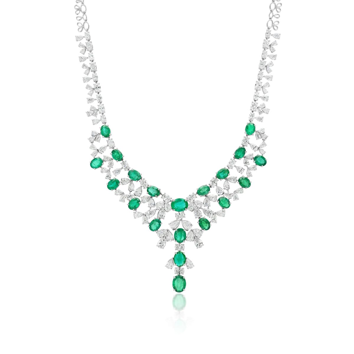 Lot 8246 Emerald Diamond Chandelier NecklaceGIA Certified