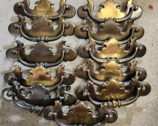 Brass pulls.