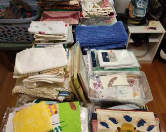 Linens, new and vintage.