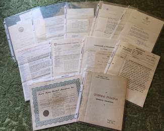 Jimmy Carter, Dwight D. Eisenhower, Gerald Ford, Govener Swainson,  Greek Historical Financial Facts of World War II and other historical memorabilia. 