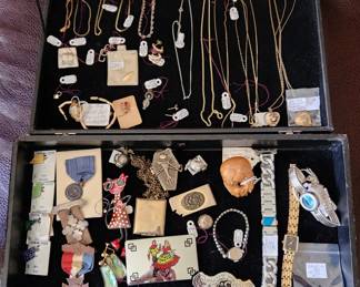 Jewerly,  gold and silver.
