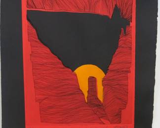 Greg Moon Etching "Chicken In The Sky"