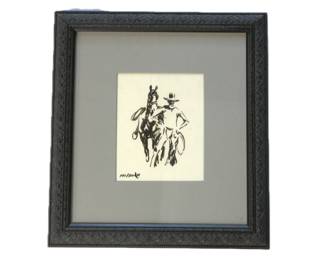 Frank B. Hoffman Pen & Ink Cowboy
