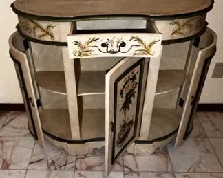 Beautiful Floral Console Cabinet. Plenty of storage.