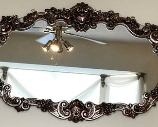 Large, Ornate Mirror, Large, Hollywood, Regency, Ornate Border, Home and Wall Décor