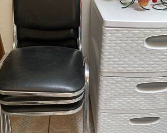 chrome chairs, organizer