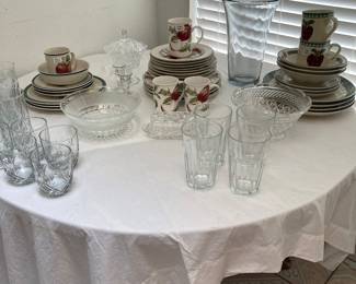 dish sets and glasses