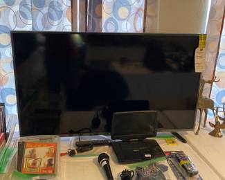 TV, personal DVD player, Sony microphone, etc