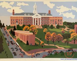 Limited Edition "Warm October Day, University of Nebraska at Omaha, 1994" Serigraph by JUDITH WELK
