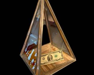Slag Glass Pyramid Plant Holder