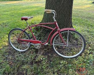 1950s Vintage WESTERN AUTO FLYER Cruiser Bicycle with Star Sprocket Chain 