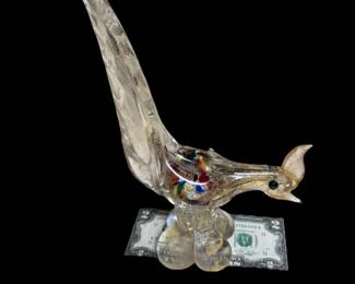 Murano Style Glass Art Pheasant