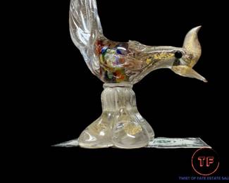 Murano Style Glass Art Pheasant