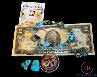 LOT - Southwestern Sterling SILVER and Turquoise Jewelry