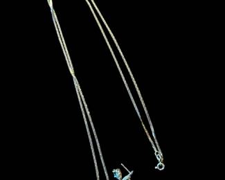 14KT GOLD Necklace with Peridot Stones