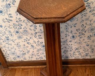 Antique Stickley Era Oak Plant Stand