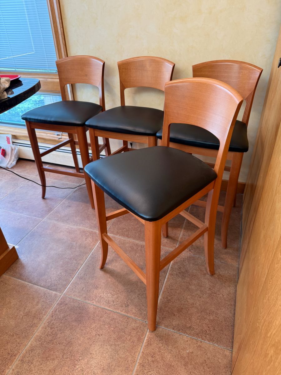 Set of 4 Vintage Italian Barstools by A. Sibau.
