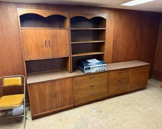 Vintage Mid-Century Modern Modular Walnut Wall Units by Lane.